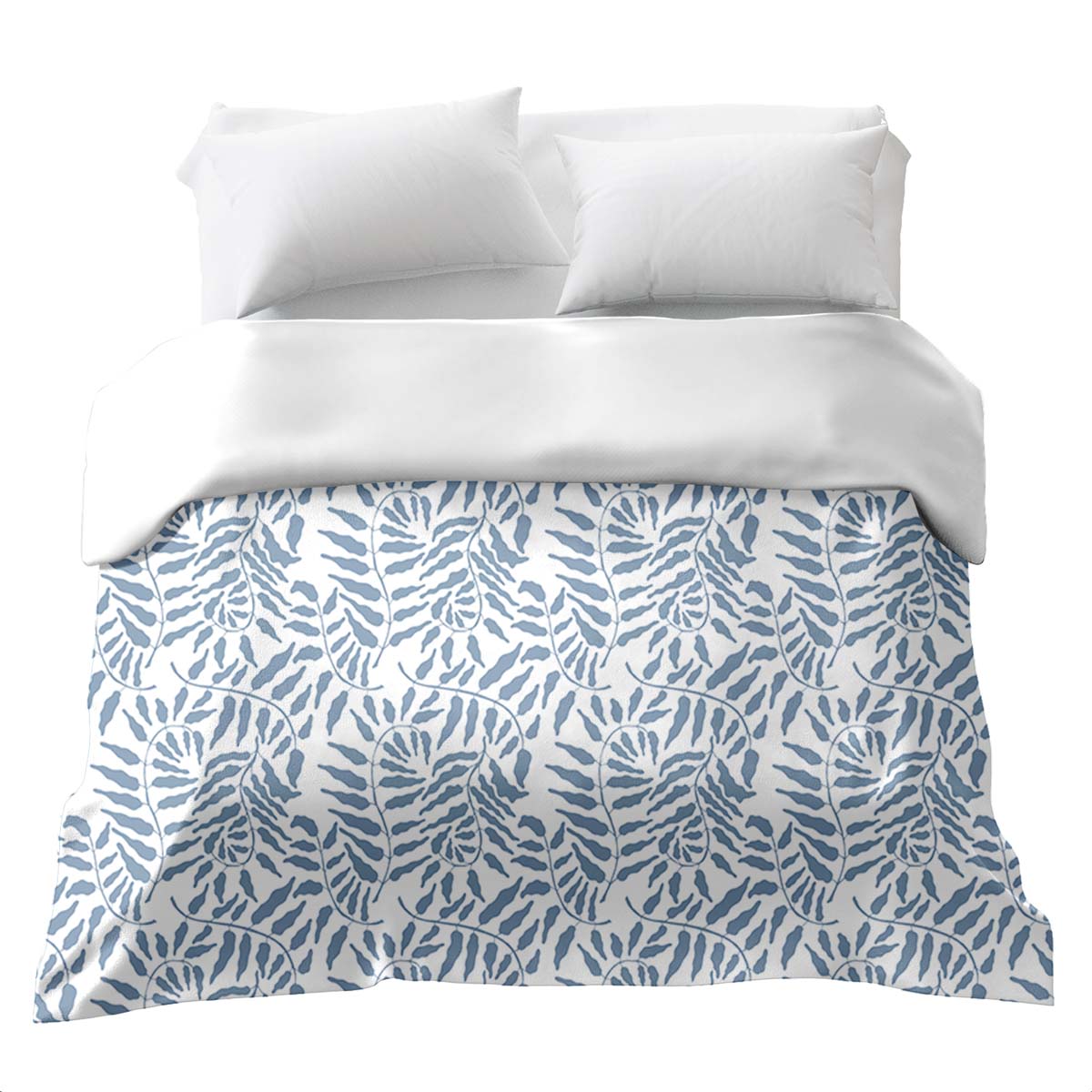 Original Therapiedecke - Baumwollbezug Blaue Pflanzen