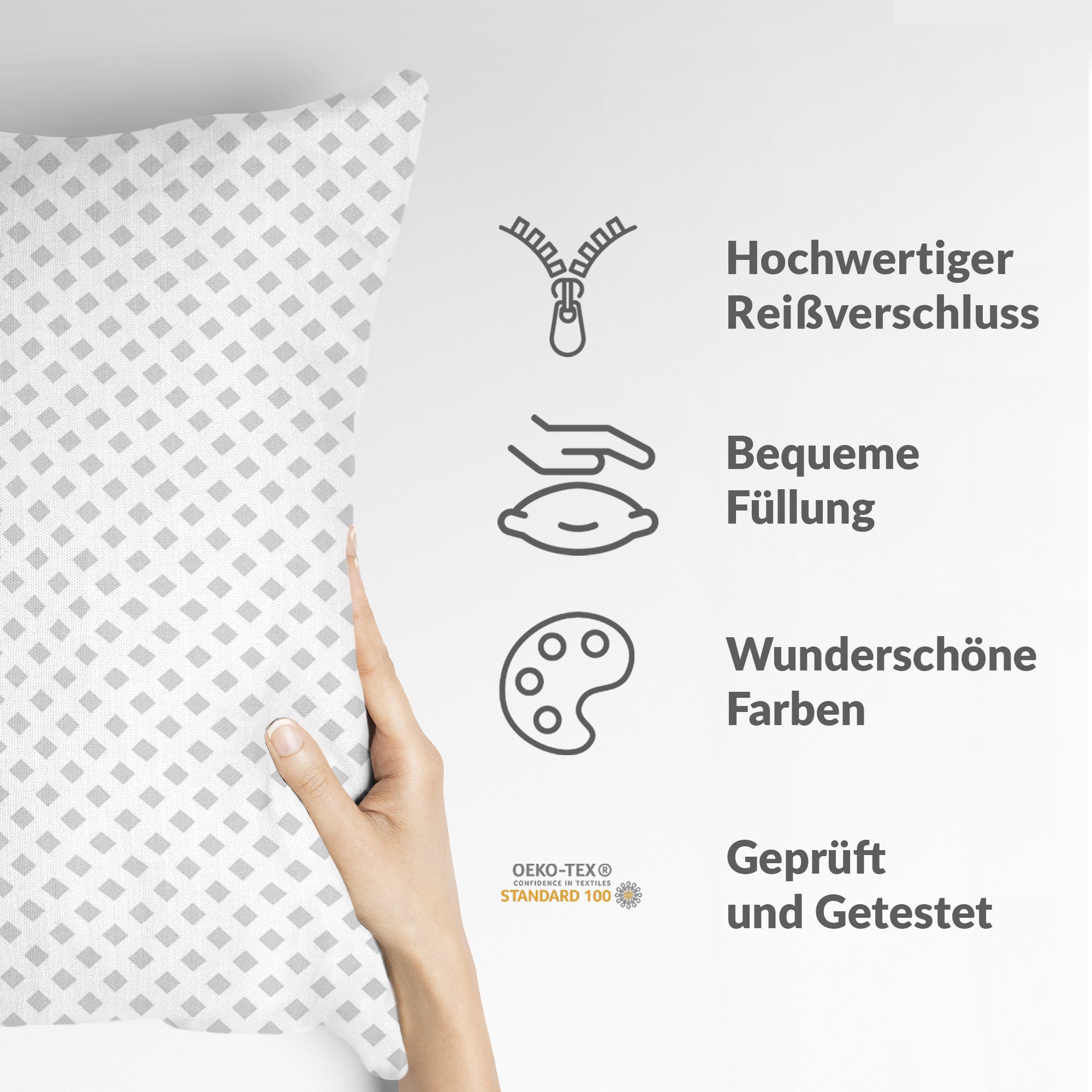 Gesundheitskissen Weiß mit zarten Karos