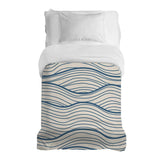 Original Therapiedecke - Baumwollbezug Beige Blaue Wellen