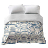 Original Therapiedecke - Baumwollbezug Beige Blaue Wellen