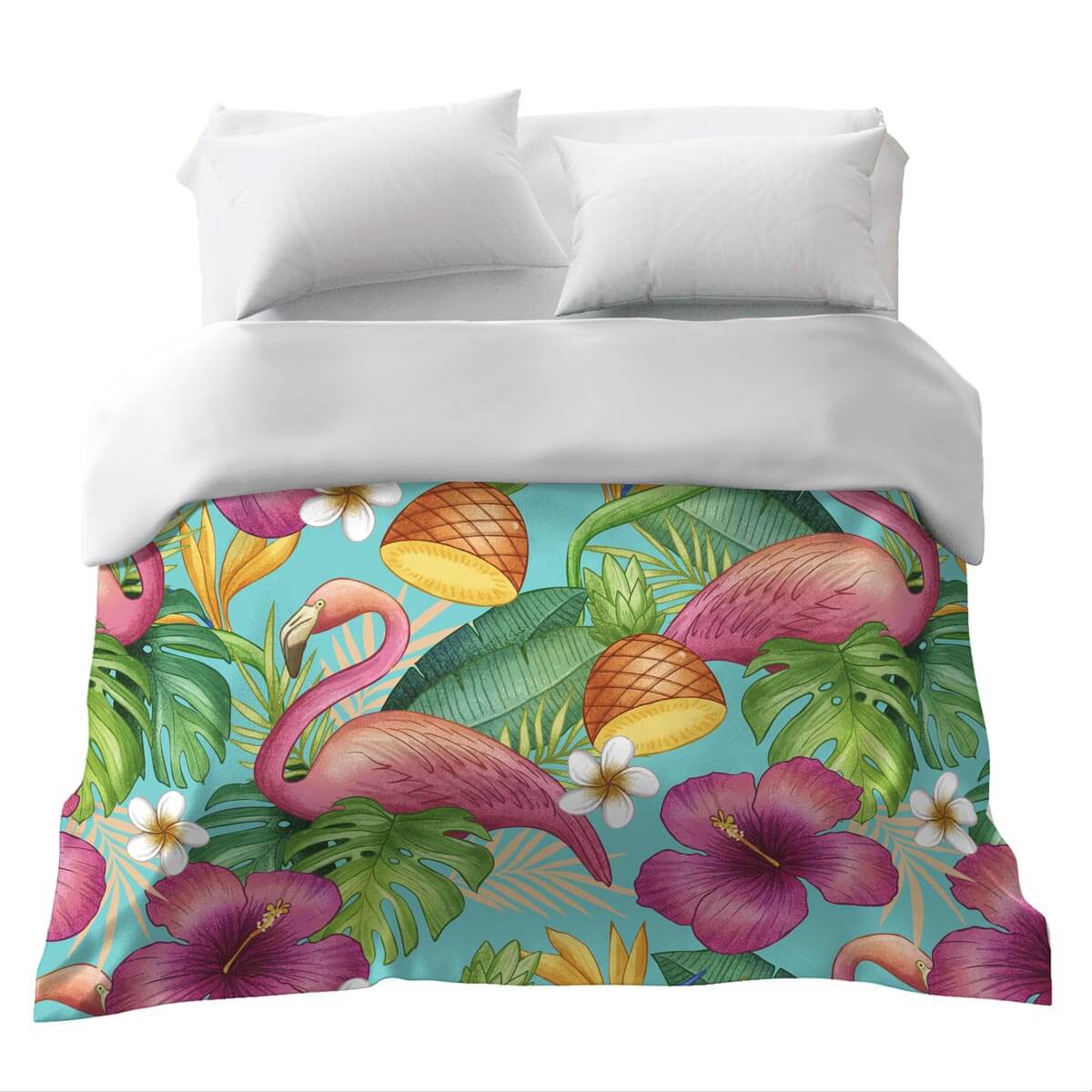 Original Therapiedecke - Baumwollbezug Flamingos