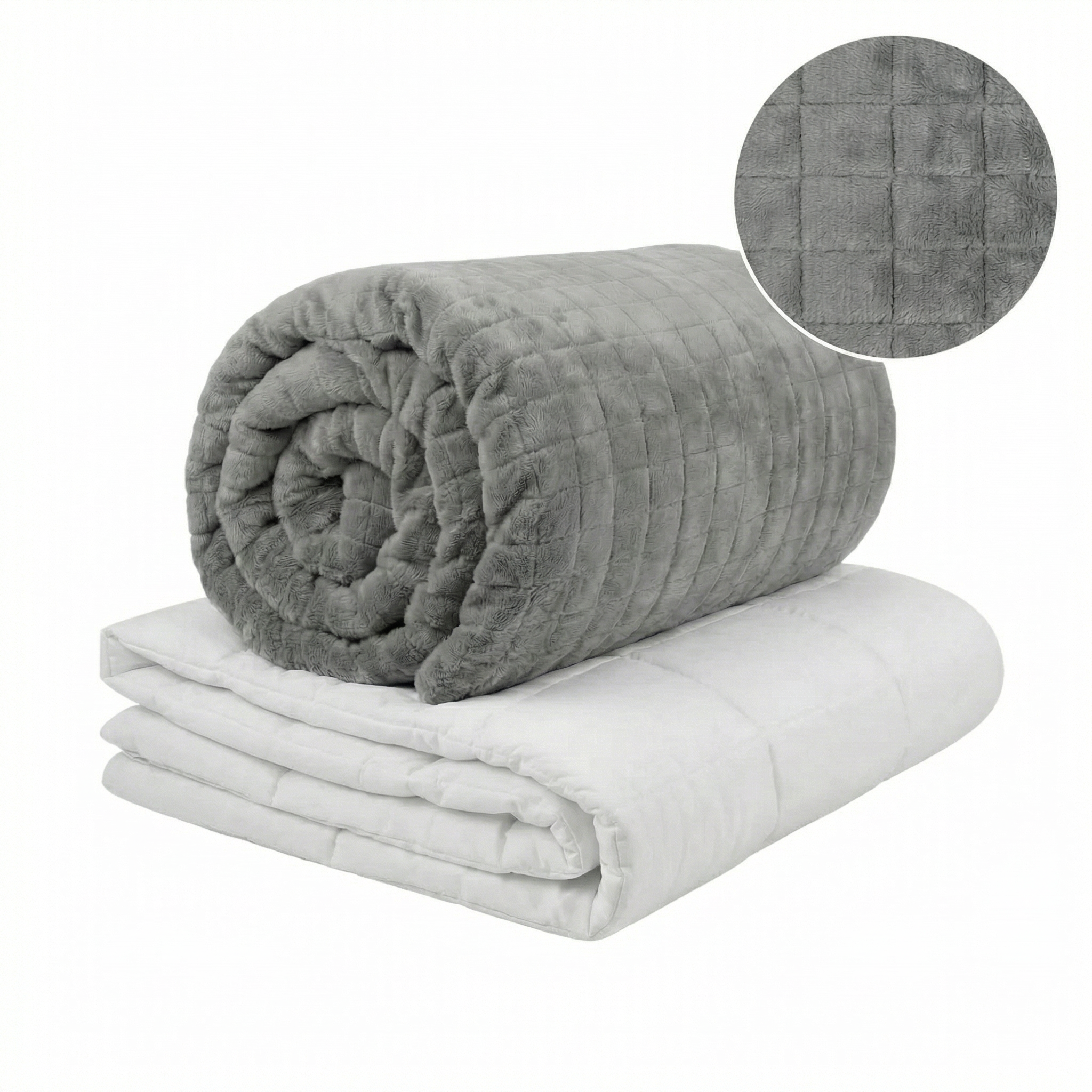 Original Therapiedecke - Gewichtsdecke mit 4-Jahreszeiten Bezug in Grau für Erwachsene