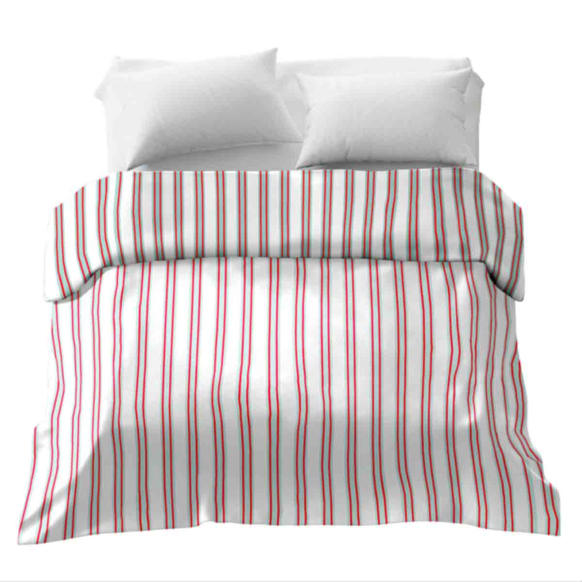 Original Therapiedecke - Baumwollbezug in Rot Grün Gestreift