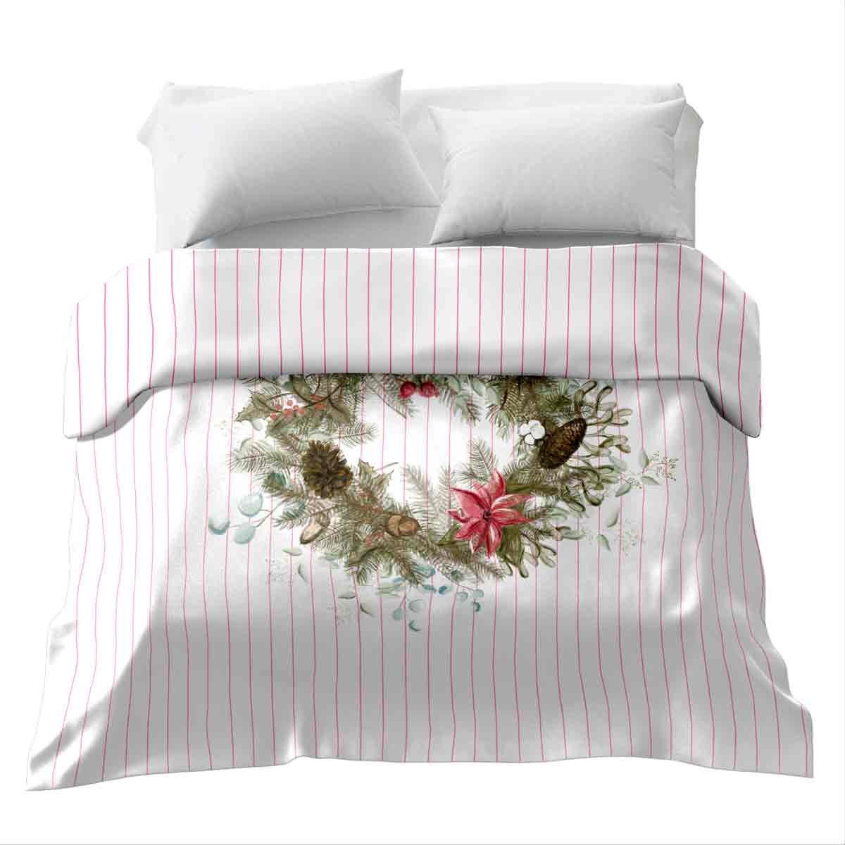 Original Therapiedecke - Baumwollbezug in Weiß Rot mit Zweigen