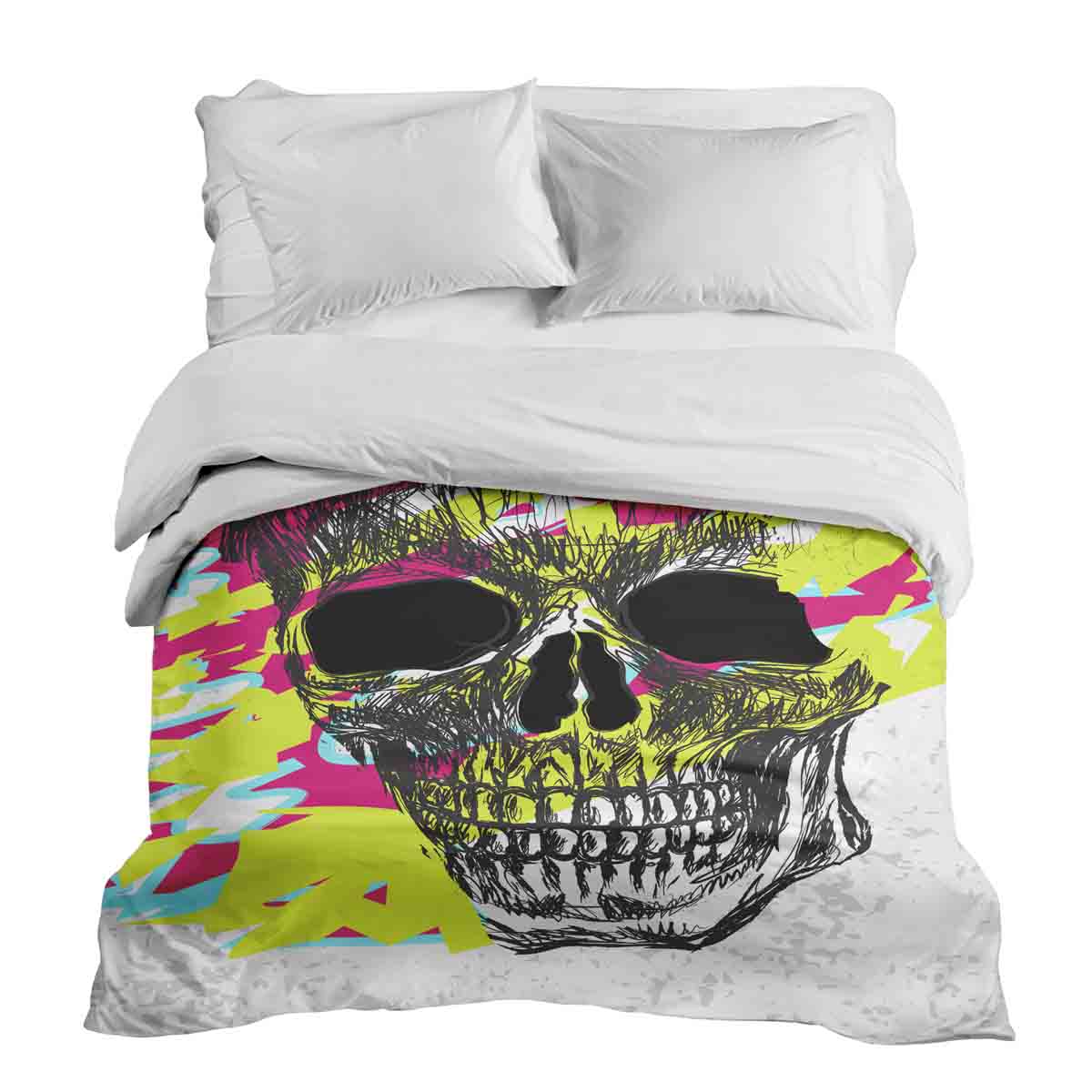 Original Therapiedecke - Baumwollbezug Totenkopf Bunt