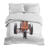 Original Therapiedecke - Baumwollbezug Traktor in Orange