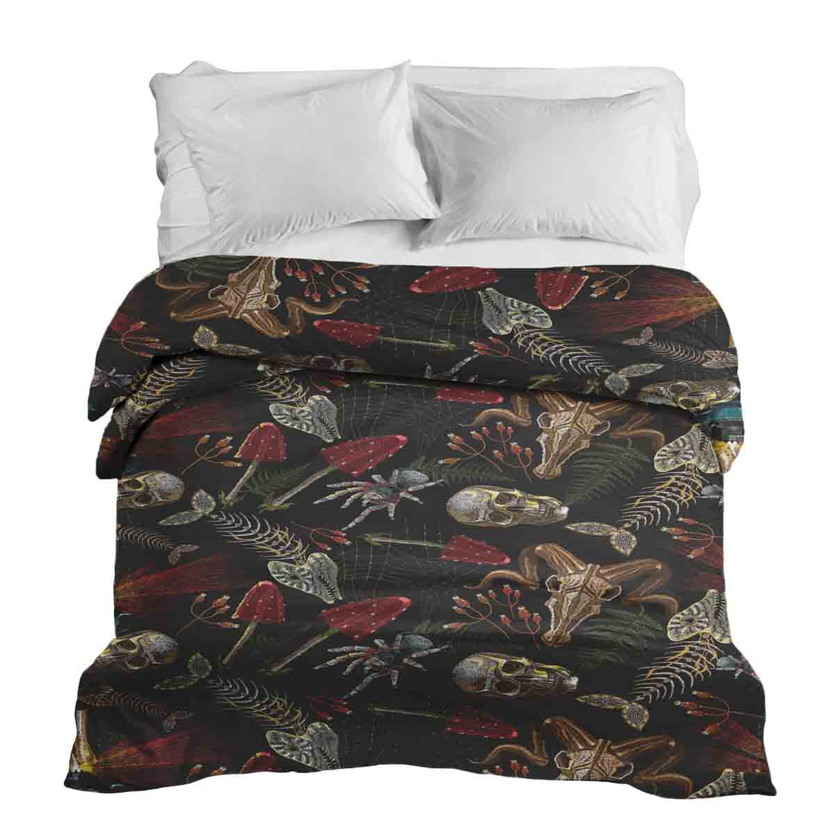 Original Therapiedecke - Baumwollbezug Halloween Skelett