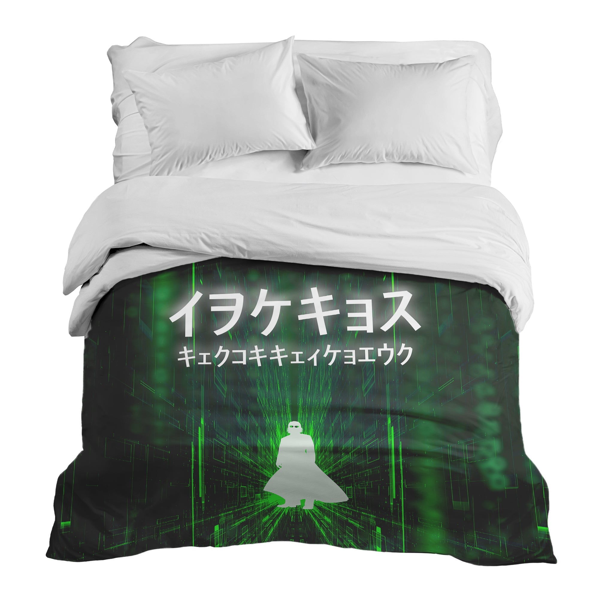 Original Therapiedecke - Baumwollbezug in Grün mit Schriftzeichen