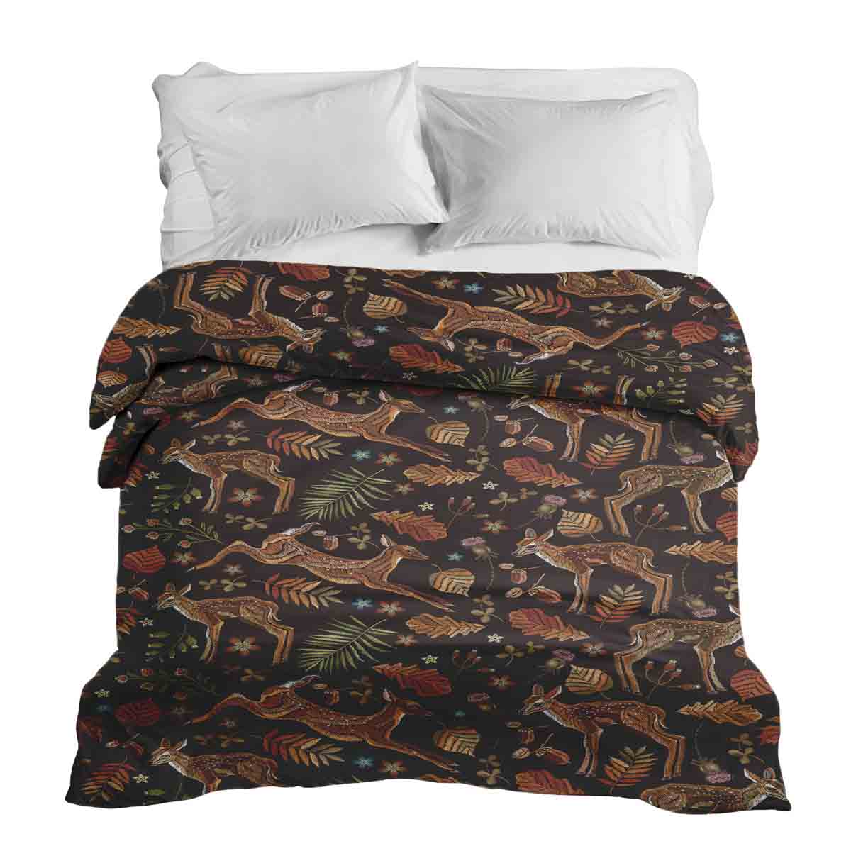 Original Therapiedecke - Baumwollbezug Braun mit Reh