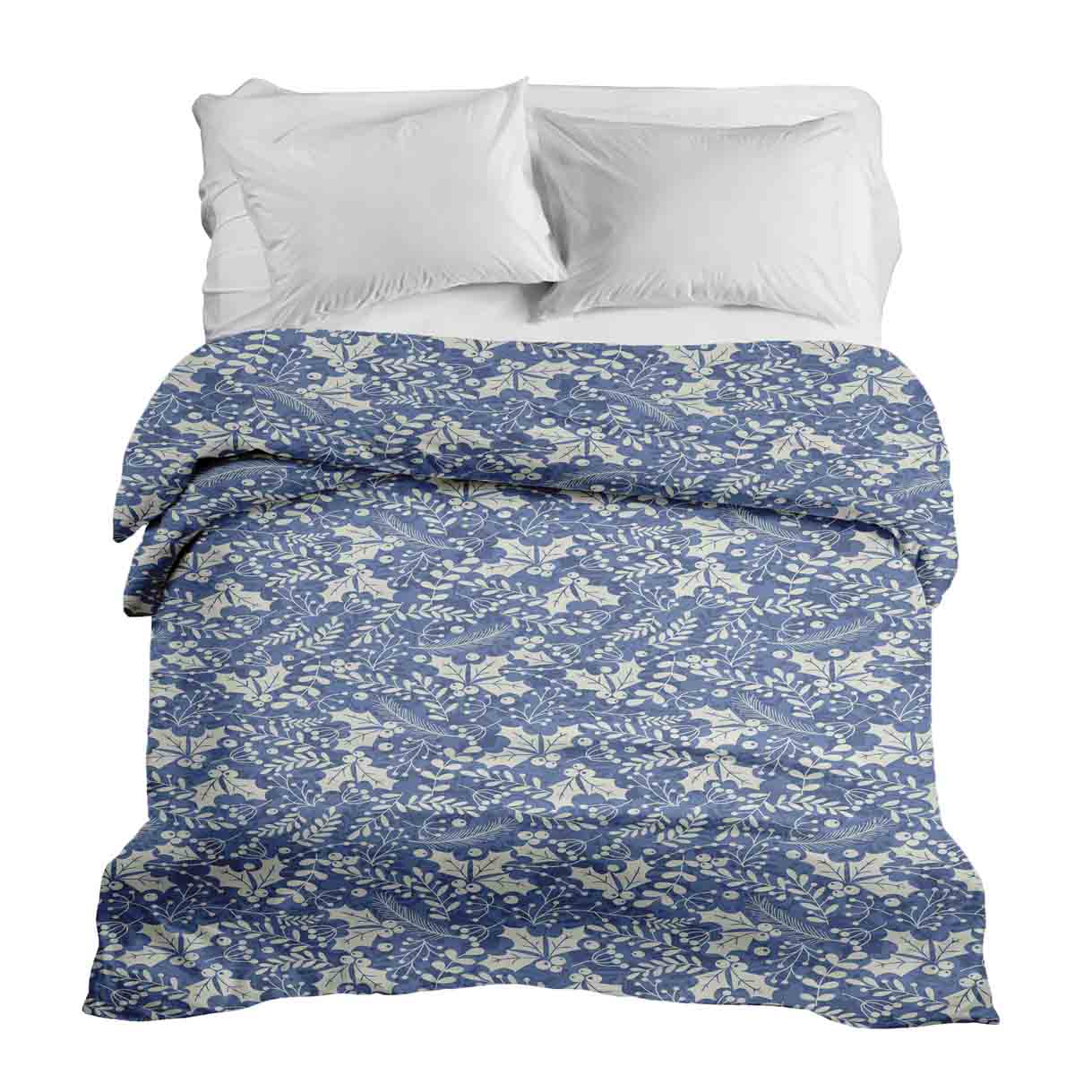 Original Therapiedecke - Baumwollbezug Blau Weihnachten