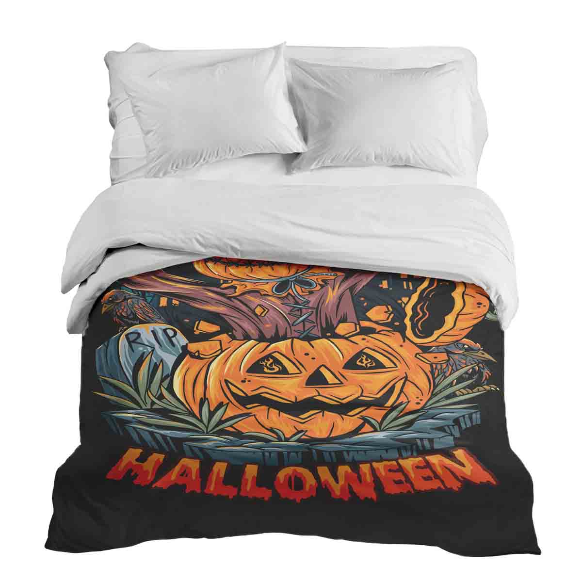 Original Therapiedecke - Baumwollbezug Halloween Kürbis