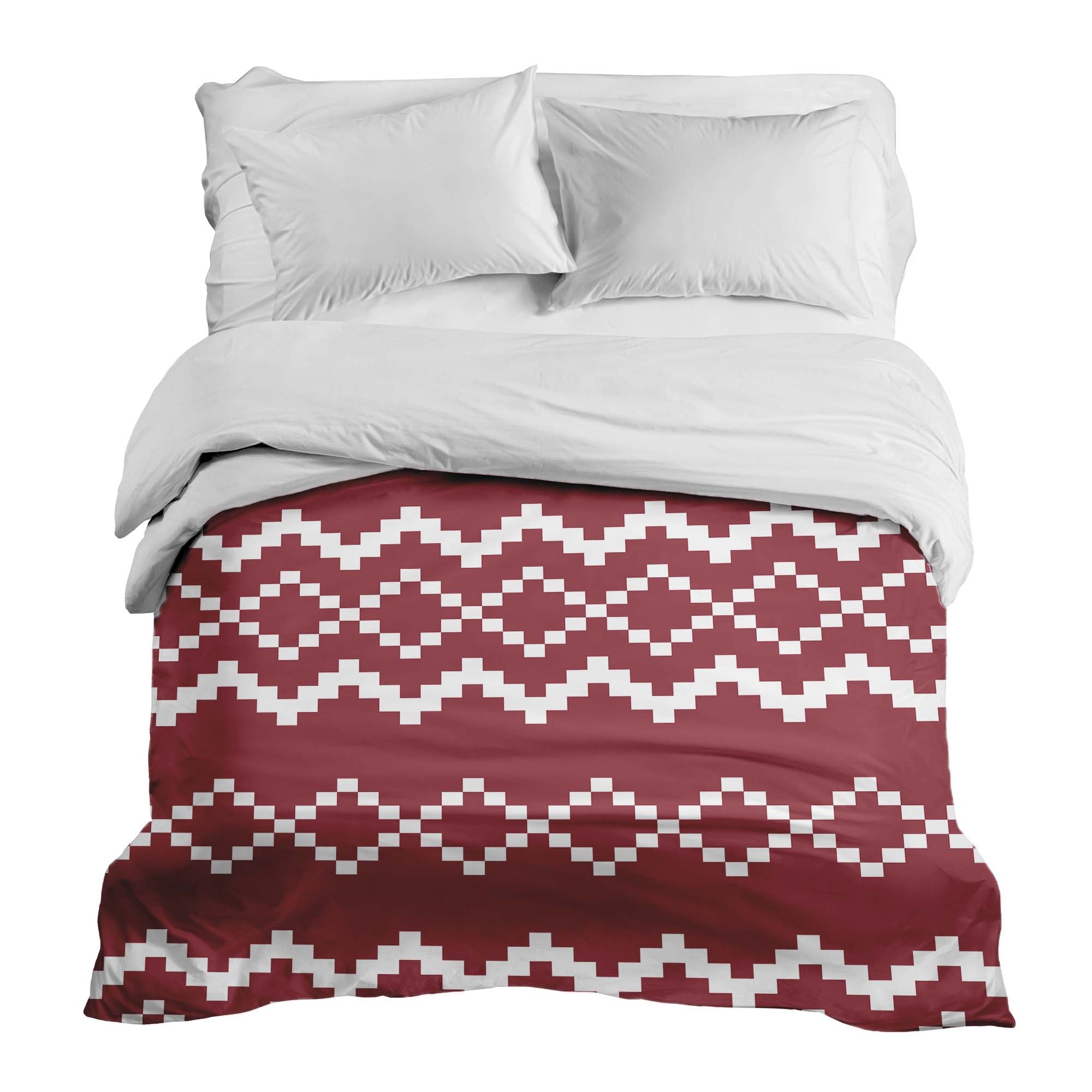 Original Therapiedecke - Baumwollbezug mit rotem Weihnachtsmuster