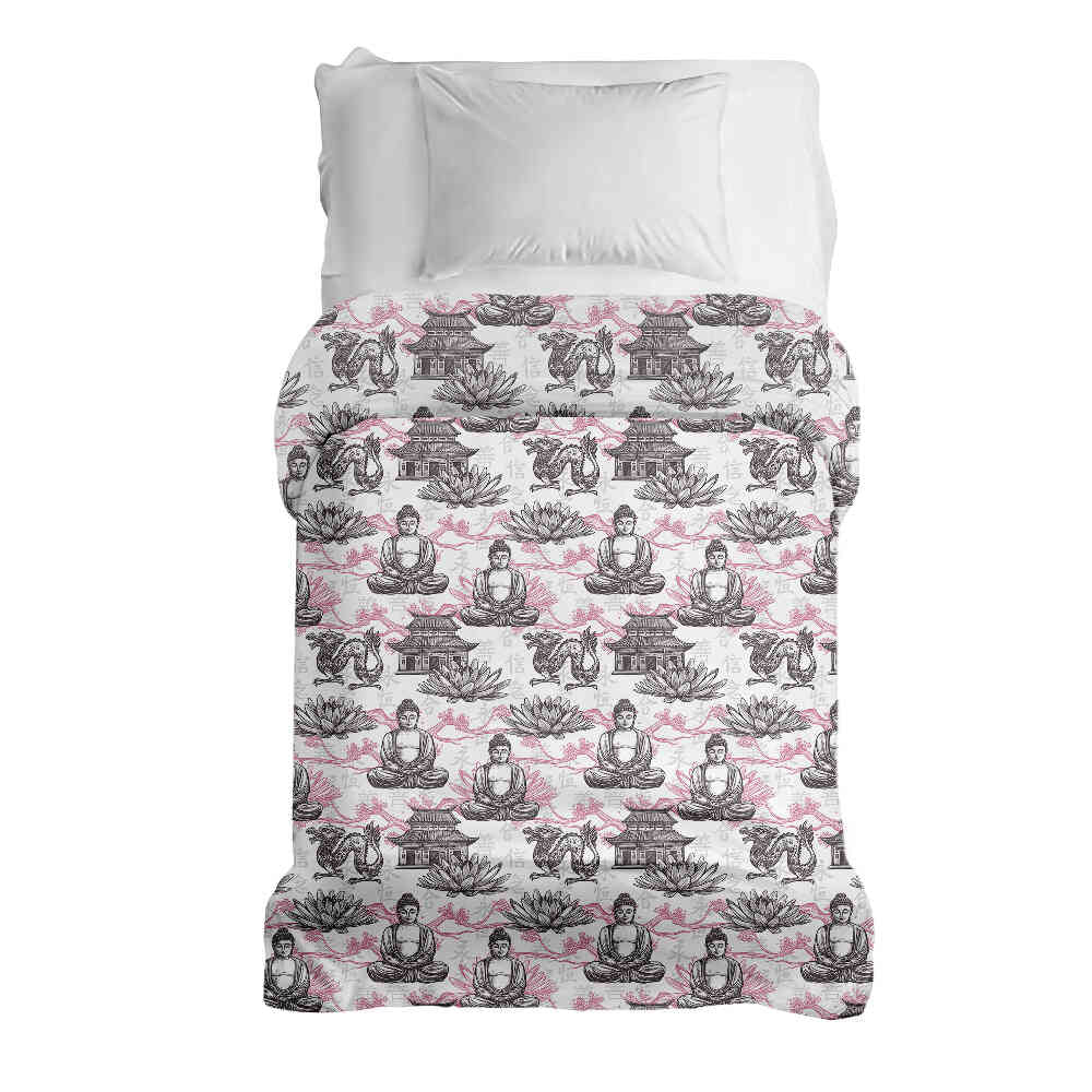 Original Therapiedecke - Bauwollbezug mit rosa Buddha