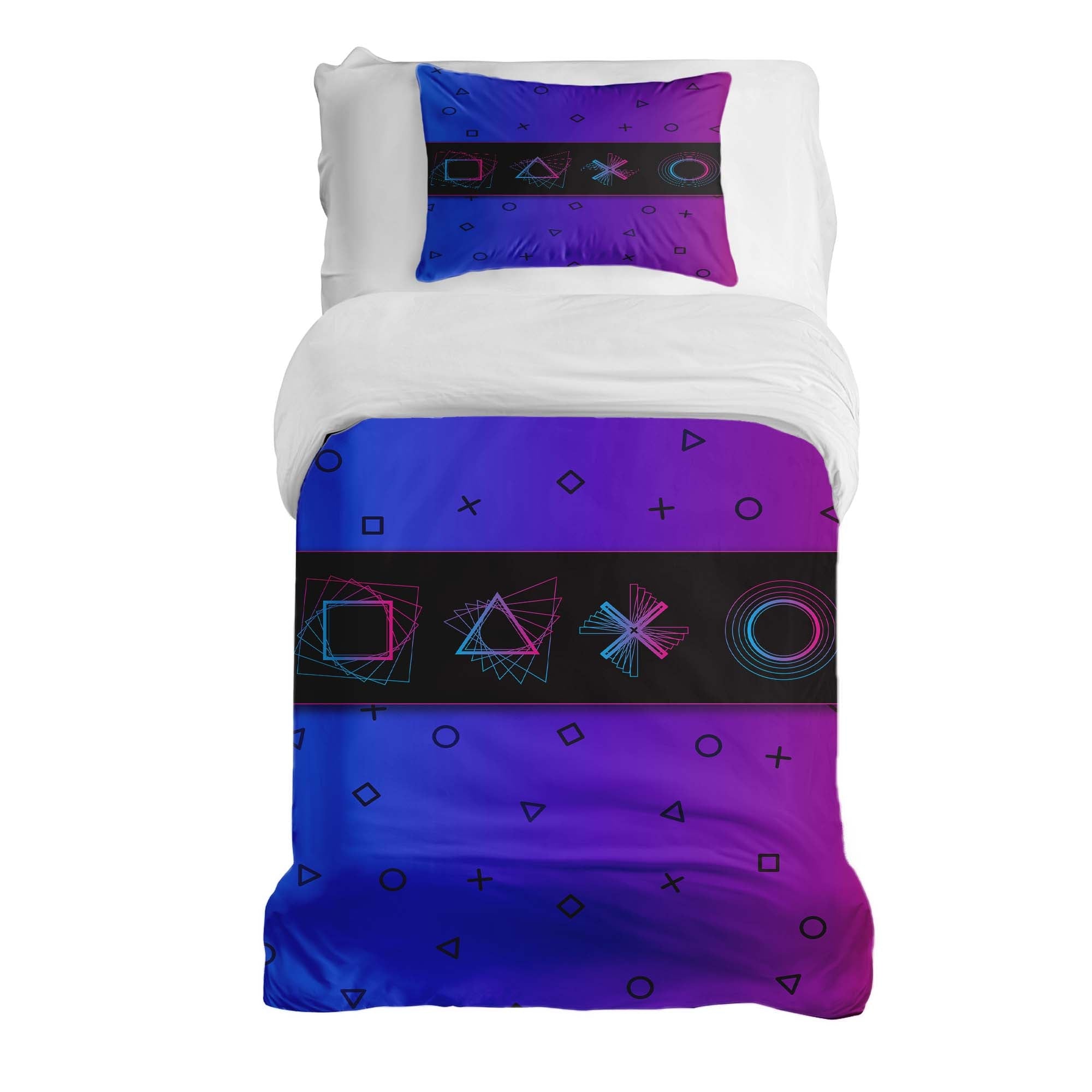 Original Therapiedecke - Baumwoll Bettwäsche Set Lila mit Formen