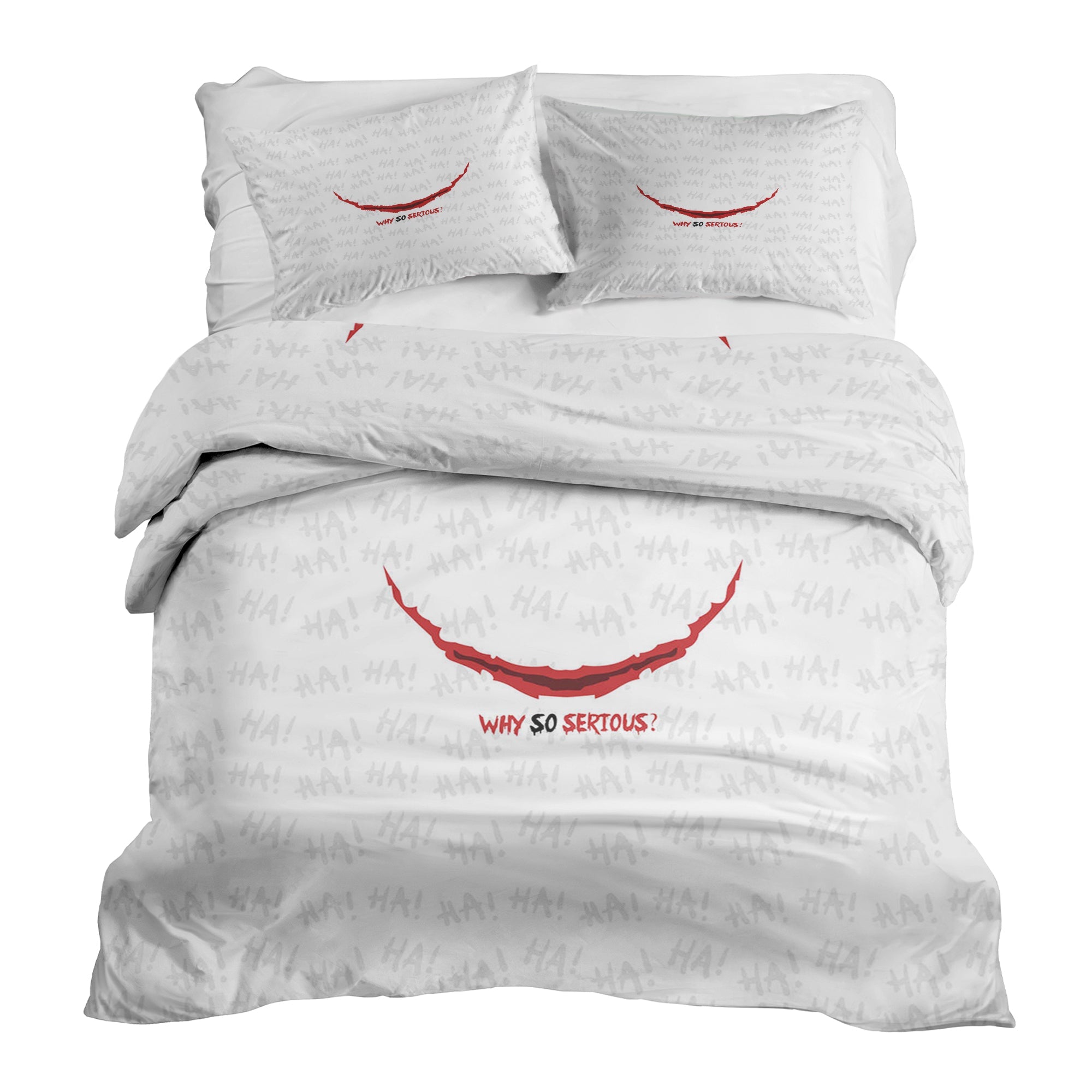 Original Therapiedecke - Baumwoll Bettwäsche Set Weiß Why so serious?