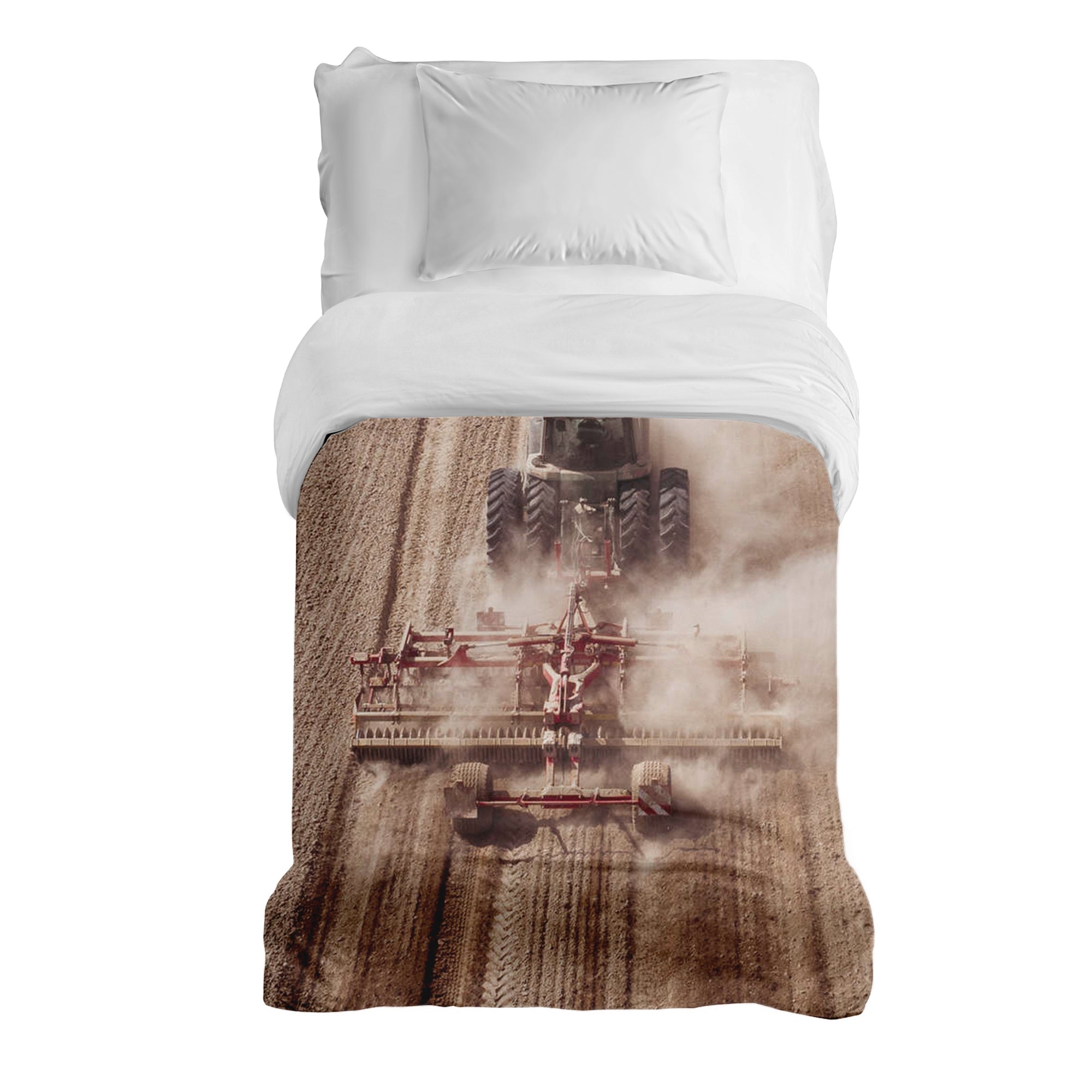 Original Therapiedecke - Baumwollbezug Traktor im Staub