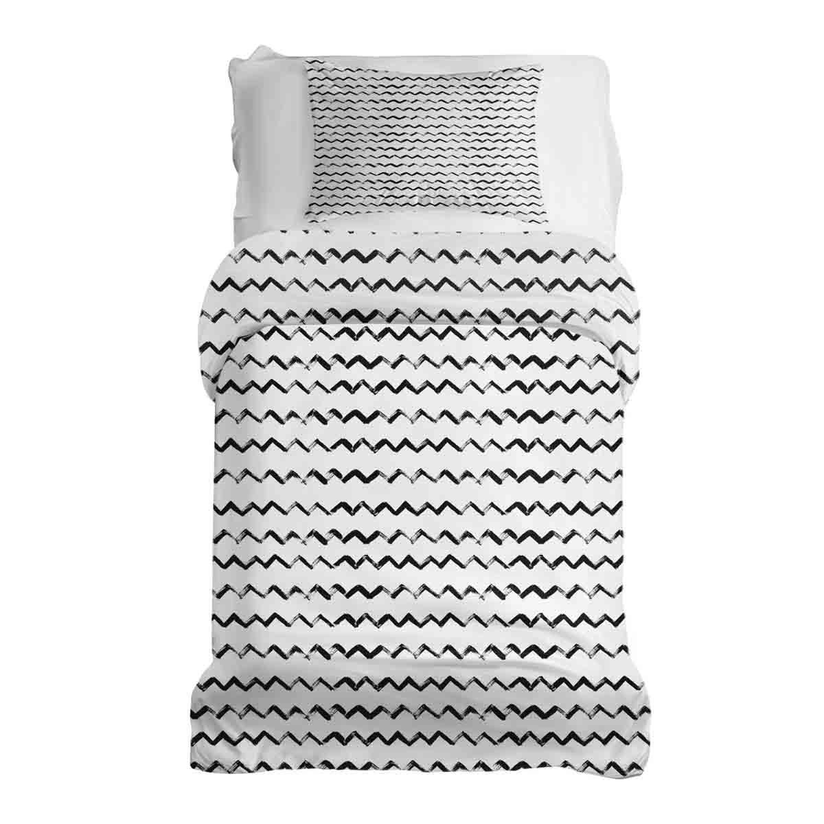 Original Therapiedecke - Baumwoll Bettwäsche Set Weiß ZickZack