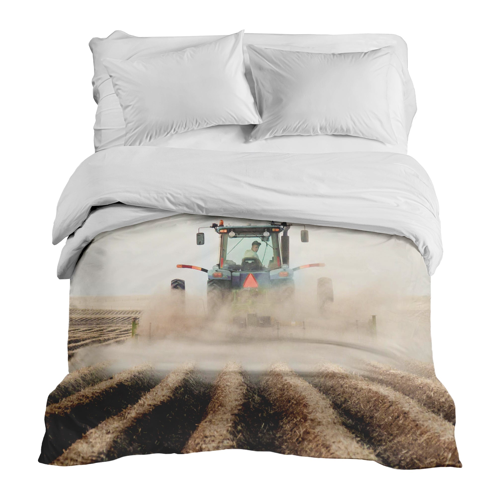 Original Therapiedecke - Baumwollbezug Traktor in Aktion