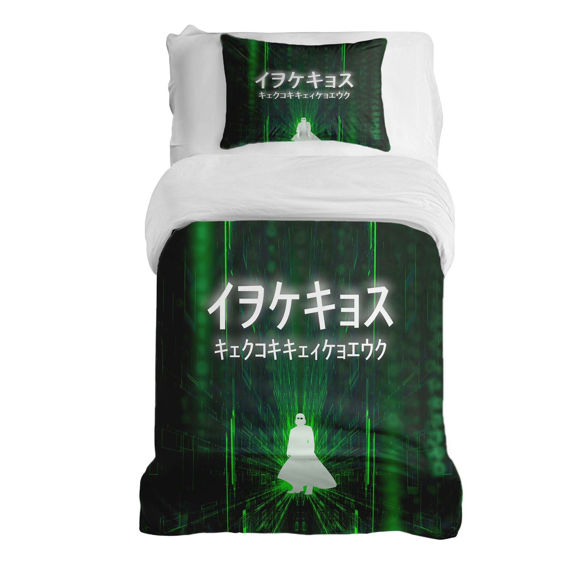 Original Therapiedecke - Baumwoll Bettwäsche Set in Grün mit Schriftzeichen