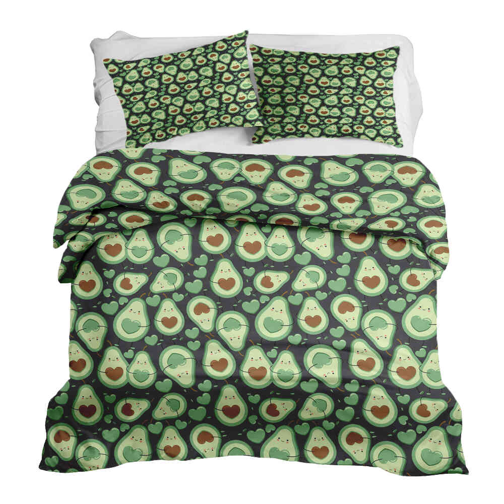 Original Therapiedecke - Baumwoll Bettwäsche Set Grüne Avocados