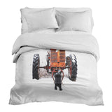 Original Therapiedecke - Baumwollbezug Traktor in Orange