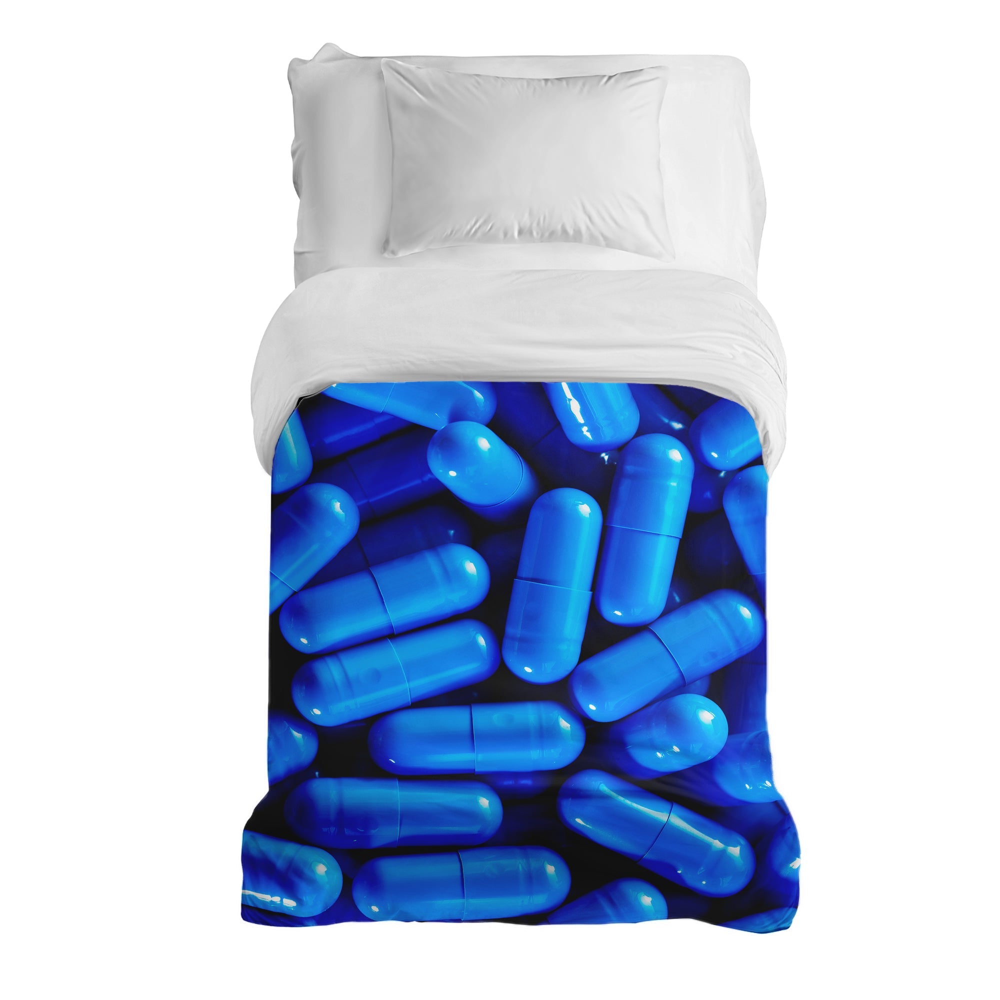 Original Therapiedecke - Baumwollbezug Blau Tabletten
