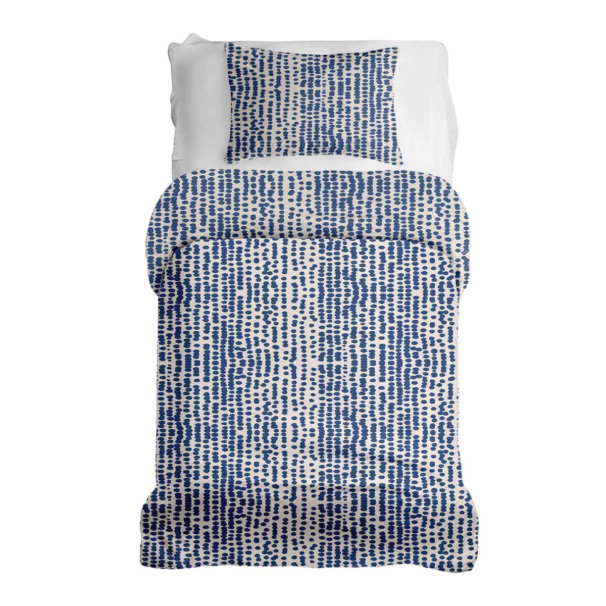 Original Therapiedecke - Baumwoll Bettwäsche Set mit blauen Tupfern