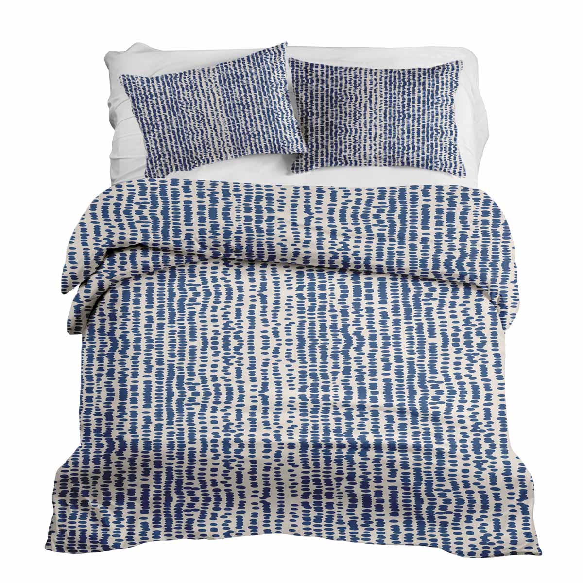 Original Therapiedecke - Baumwoll Bettwäsche Set mit blauen Tupfern