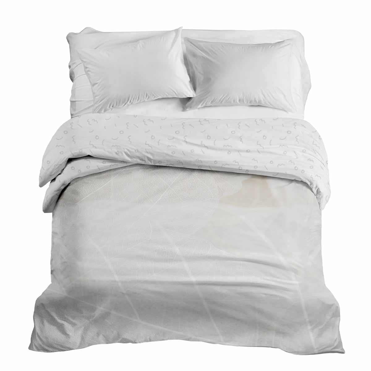 Original Therapiedecke - Baumwollbezug Grau mit weißem Muster