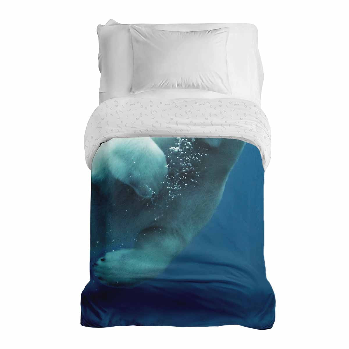 Original Therapiedecke - Baumwollbezug Blau mit Eisbär