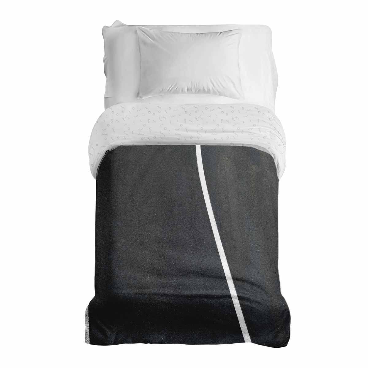 Original Therapiedecke - Baumwollbezug Dunkelgrau mit weißem Streifen