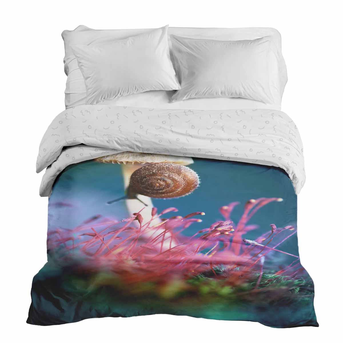 Original Therapiedecke - Baumwollbezug mit Pilz und Schnecke