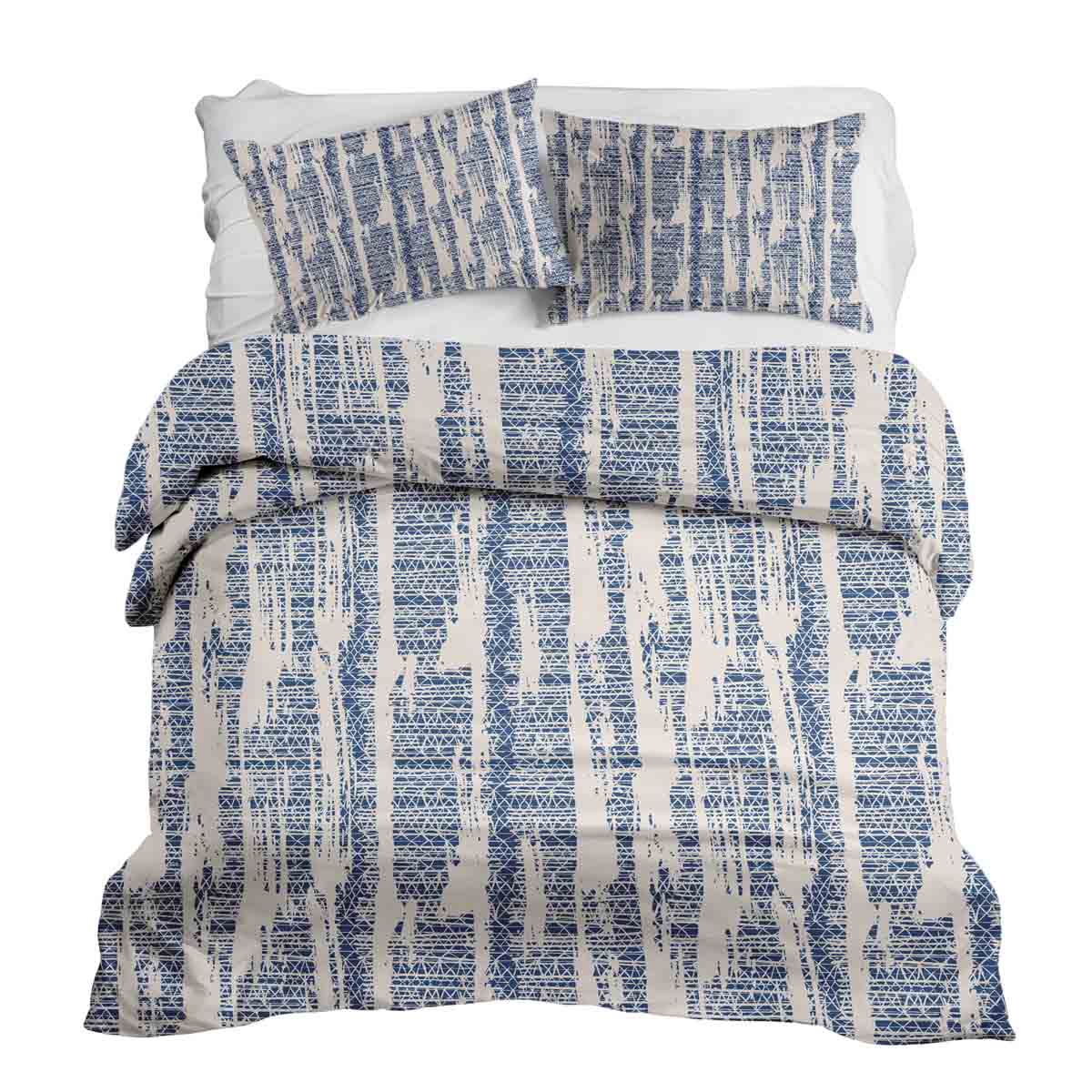 Original Therapiedecke - Baumwoll Bettwäsche Set mit blauem Muster
