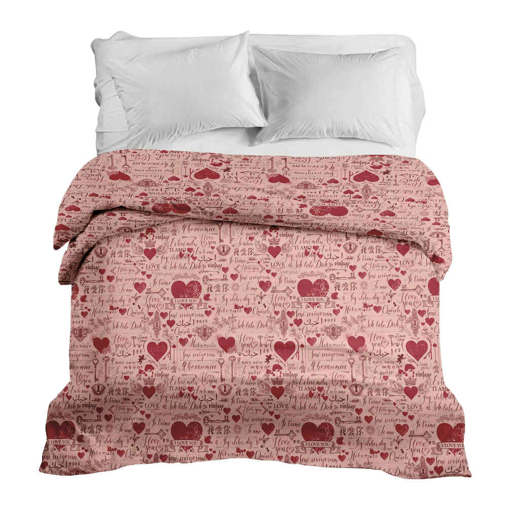 Original Therapiedecke - Baumwollbezug Rosa Ich liebe Dich