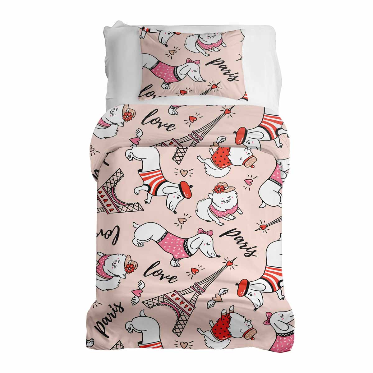 Original Therapiedecke - Baumwoll Bettwäsche Set Hund in Paris