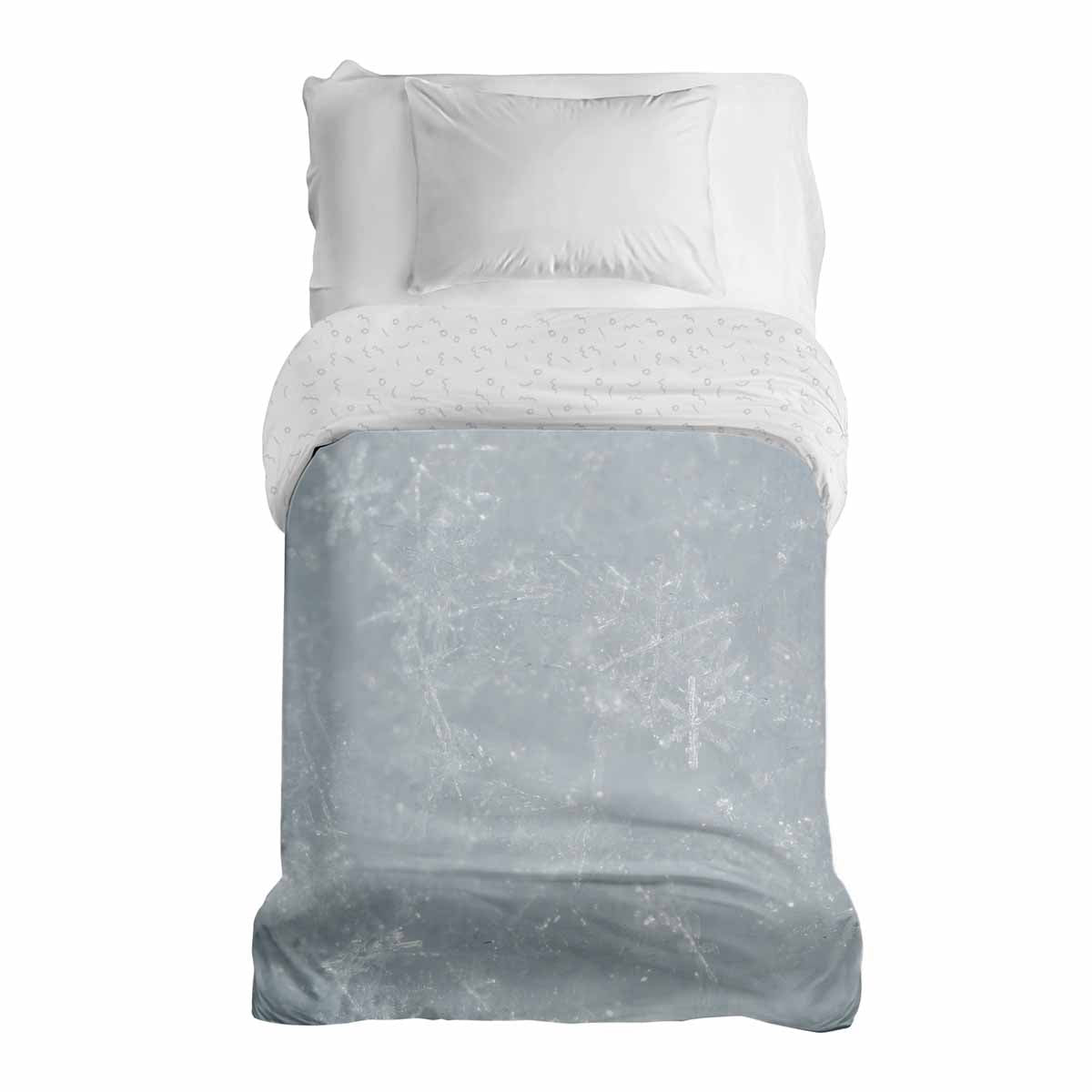 Original Therapiedecke - Baumwollbezug Grau mit Schneeflocken