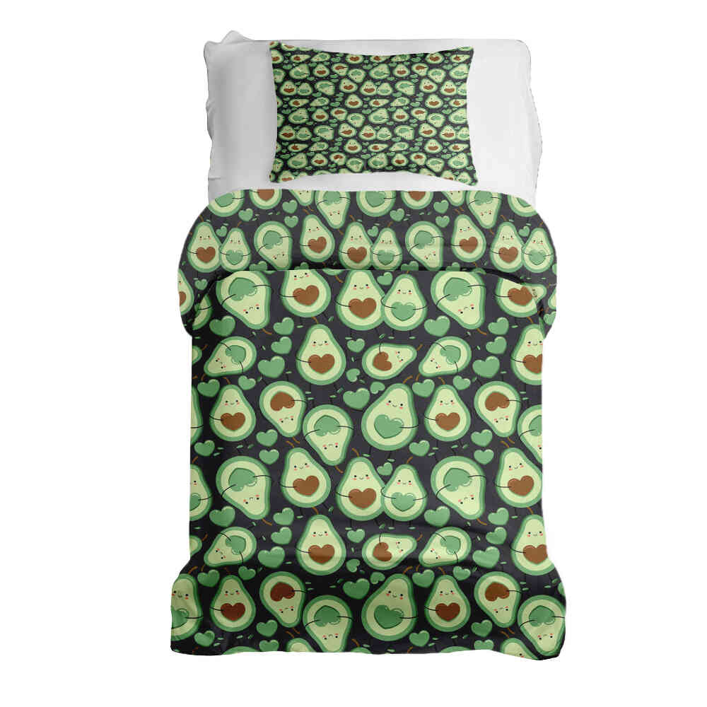 Original Therapiedecke - Baumwoll Bettwäsche Set Grüne Avocados