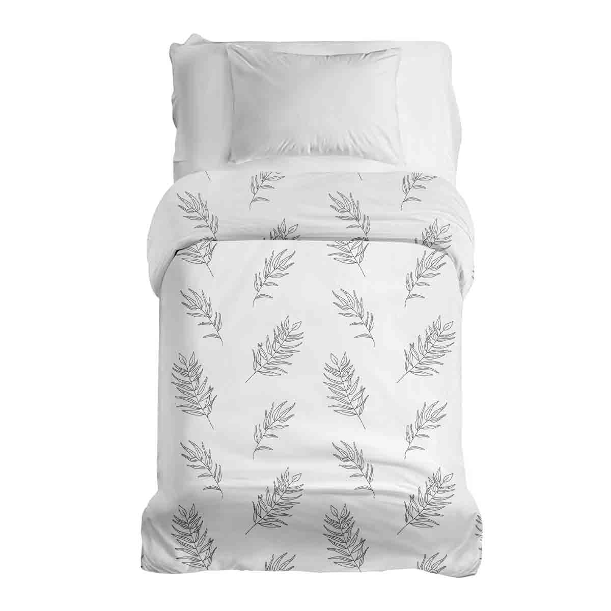 Original Therapiedecke - Baumwollbezug Weiß mit grauen Zweigen