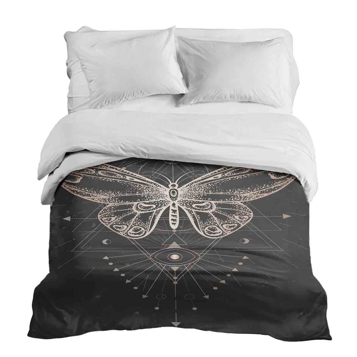Original Therapiedecke - Baumwollbezug Schwarz mit Schmetterling