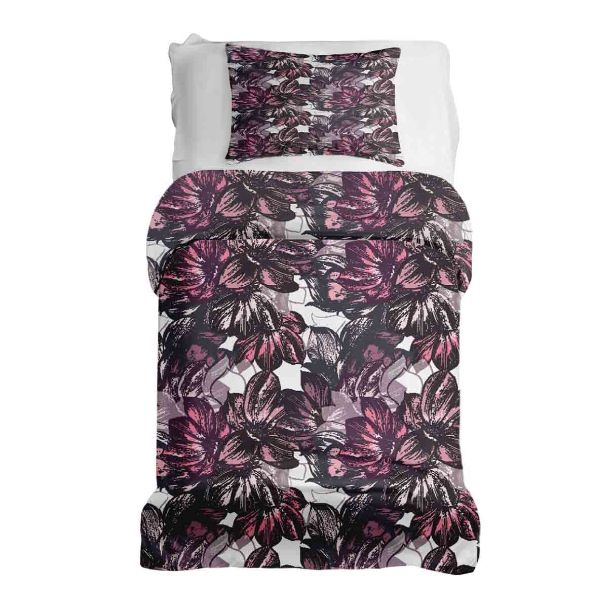 Original Therapiedecke - Baumwoll Bettwäsche Set mit lila Blumenmeer