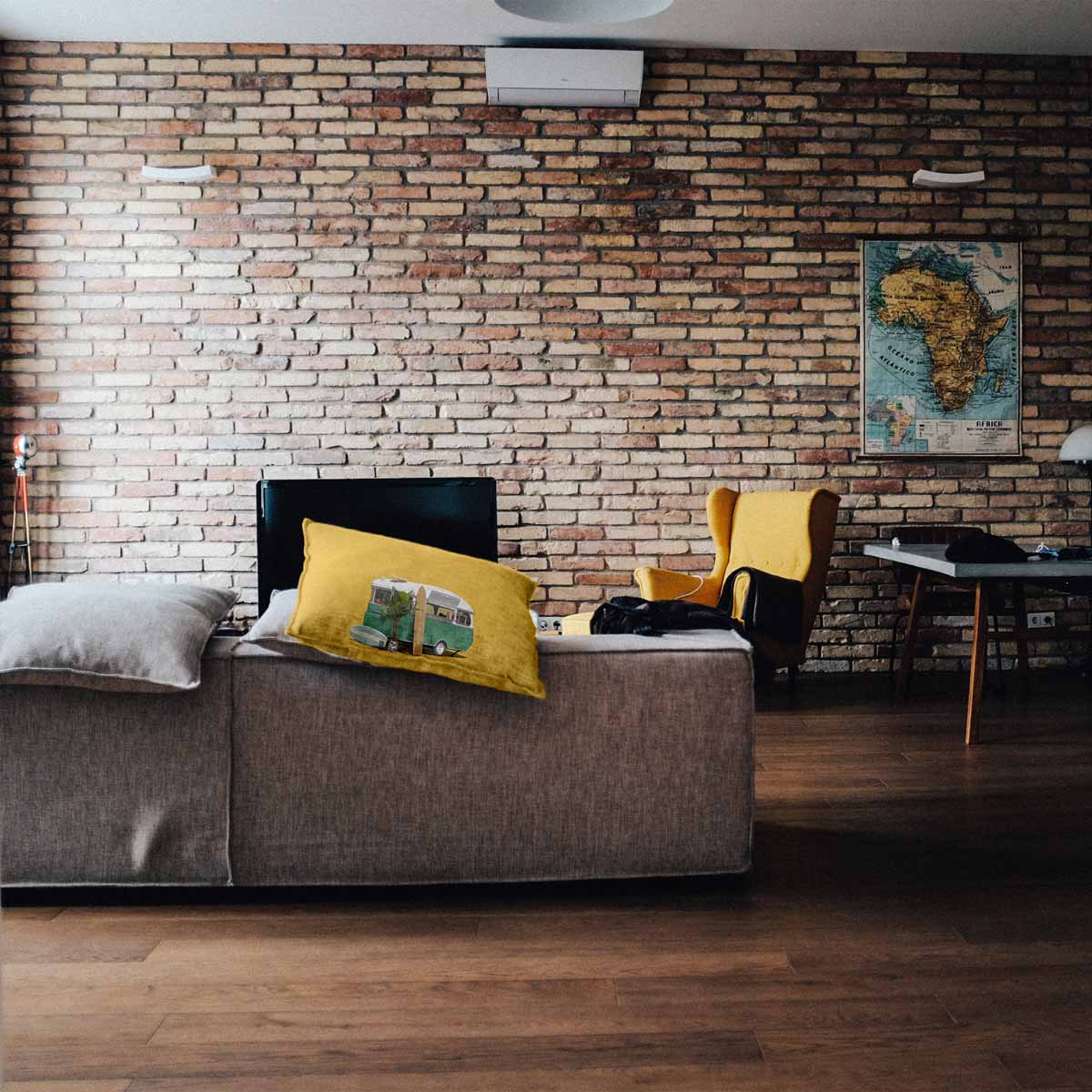 Gesundheitskissen Gelb mit Bus