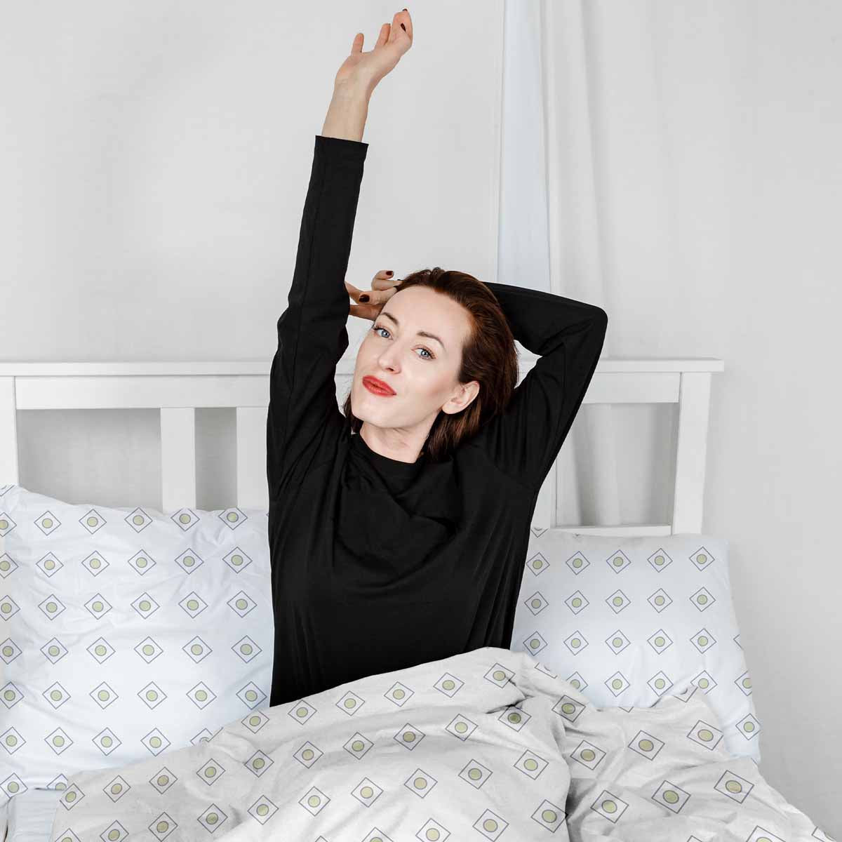 Original Therapiedecke - Baumwollbezug Weiß mit grünen Kreisen