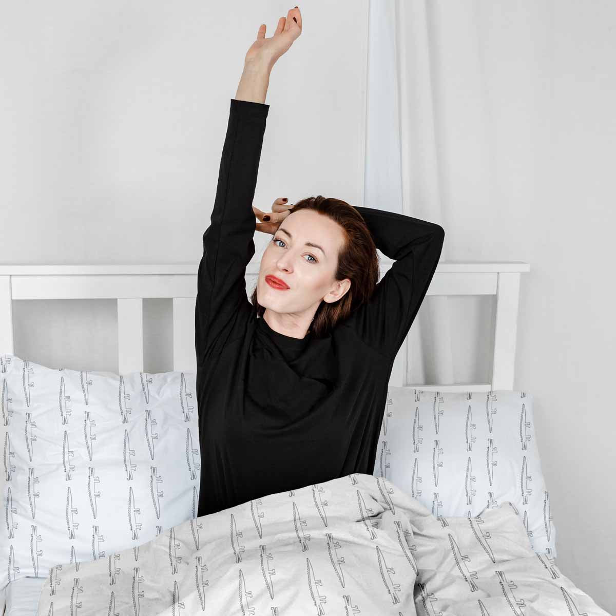 Original Therapiedecke - Baumwollbezug Weiß mit Krokodilen