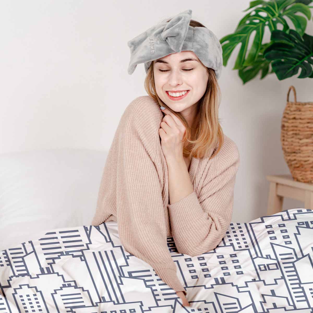 Original Therapiedecke - Baumwoll Bettwäsche Set Weiß New York