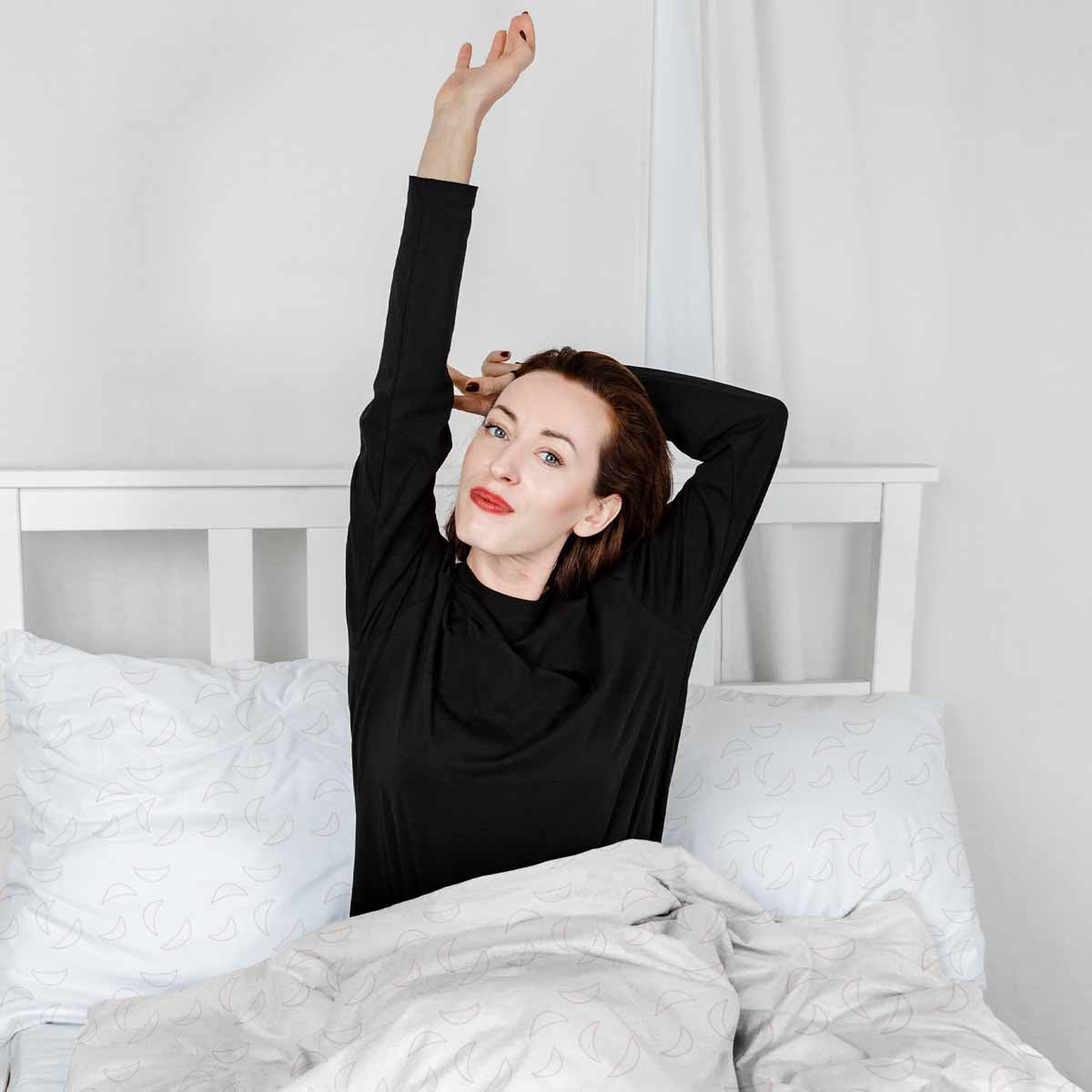 Original Therapiedecke - Baumwoll Bettwäsche Set Weiß mit Halbmonden