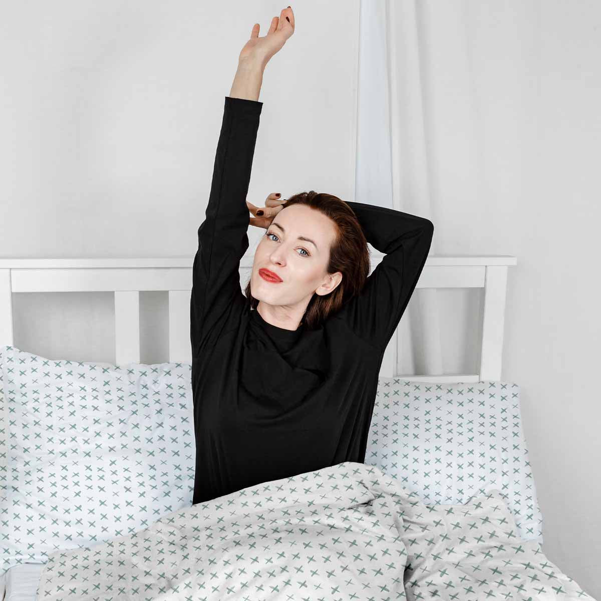 Original Therapiedecke - Baumwollbezug Weiß mit grünen Kreuzen