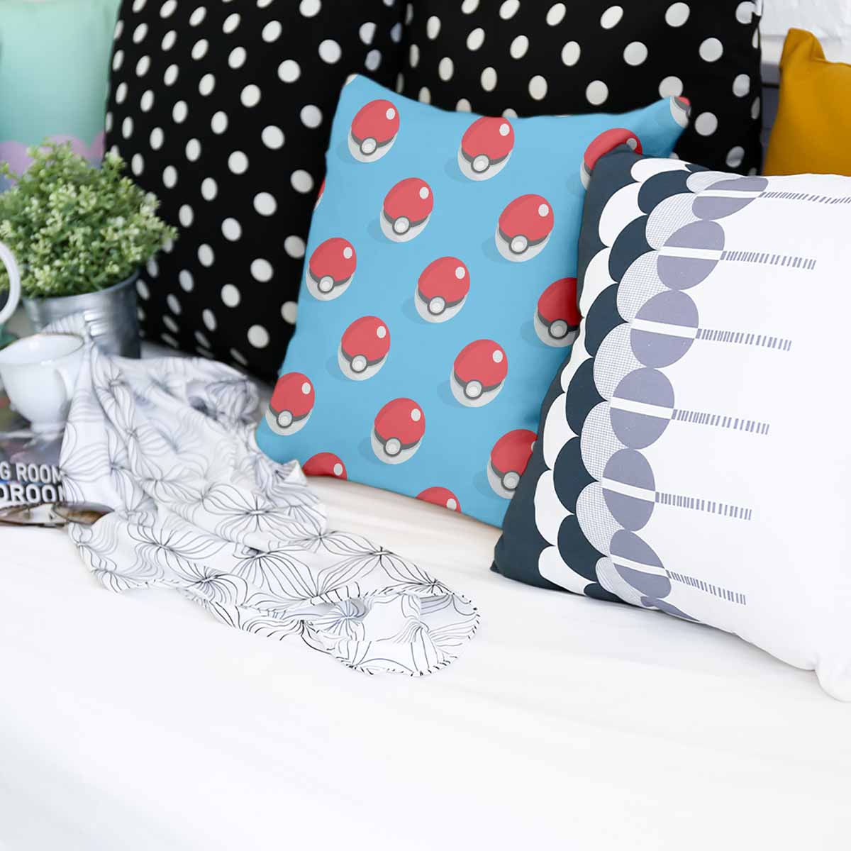 Gesundheitskissen Hellblau mit Pokemon