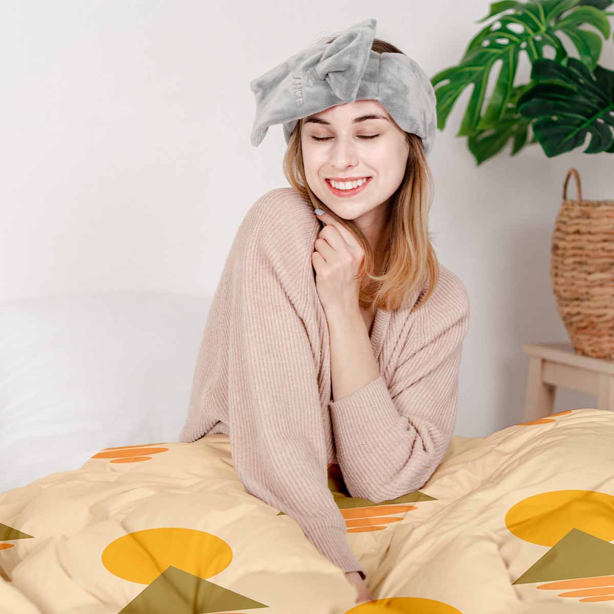 Original Therapiedecke - Baumwoll Bettwäsche Set mit gelben Formen