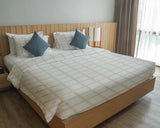 Original Therapiedecke - Baumwollbezug Orange Beige Karo