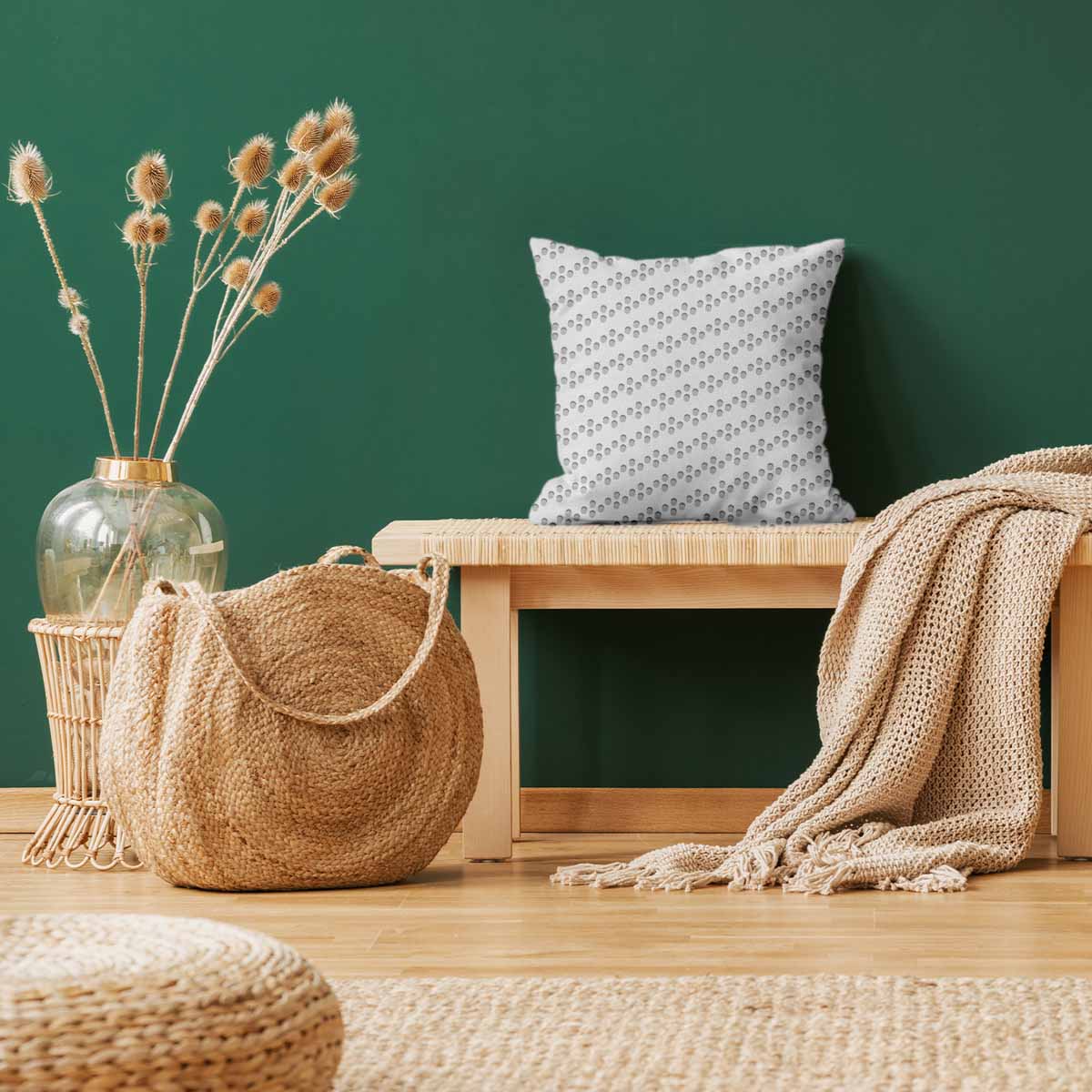 Gesundheitskissen Weiß mit grauen Kreisen